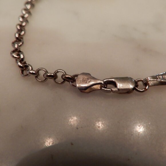 10 Karat White Gold Belcher Chain Bracelet - Picture 3 of 6